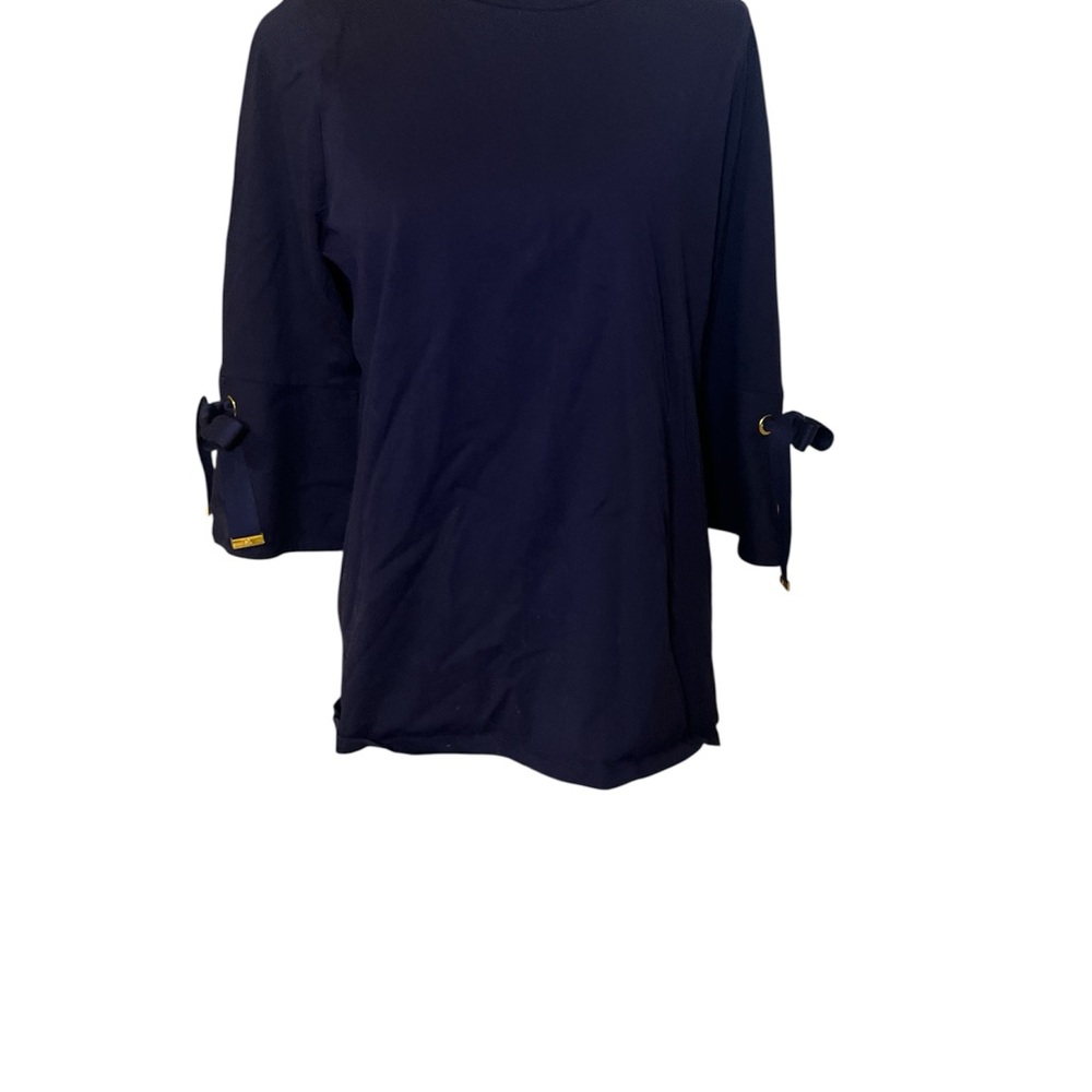 Lauren Ralph Lauren Dark Blue Blouse with Sleeve Ties
